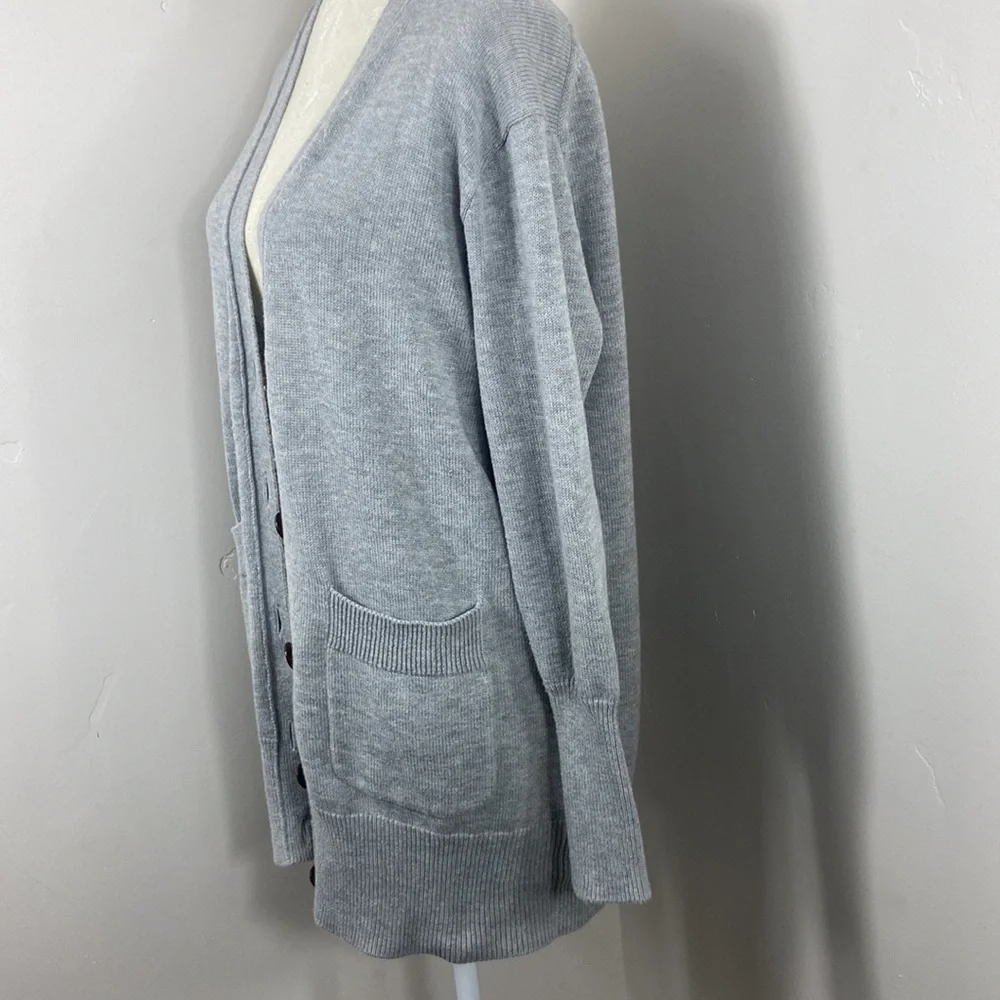 J. Crew Gray Button Up Long Cardigan Small